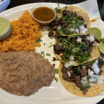 Tacos Tijuana y Mariscos signature dishes Carne Asada TacosChicken EnchiladaBeef Enchiladas